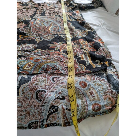 Anthropologie Fig & Flower Dress Womens S Dark Paisley Tunic Boho Hippie Comfy - Picture 13 of 13